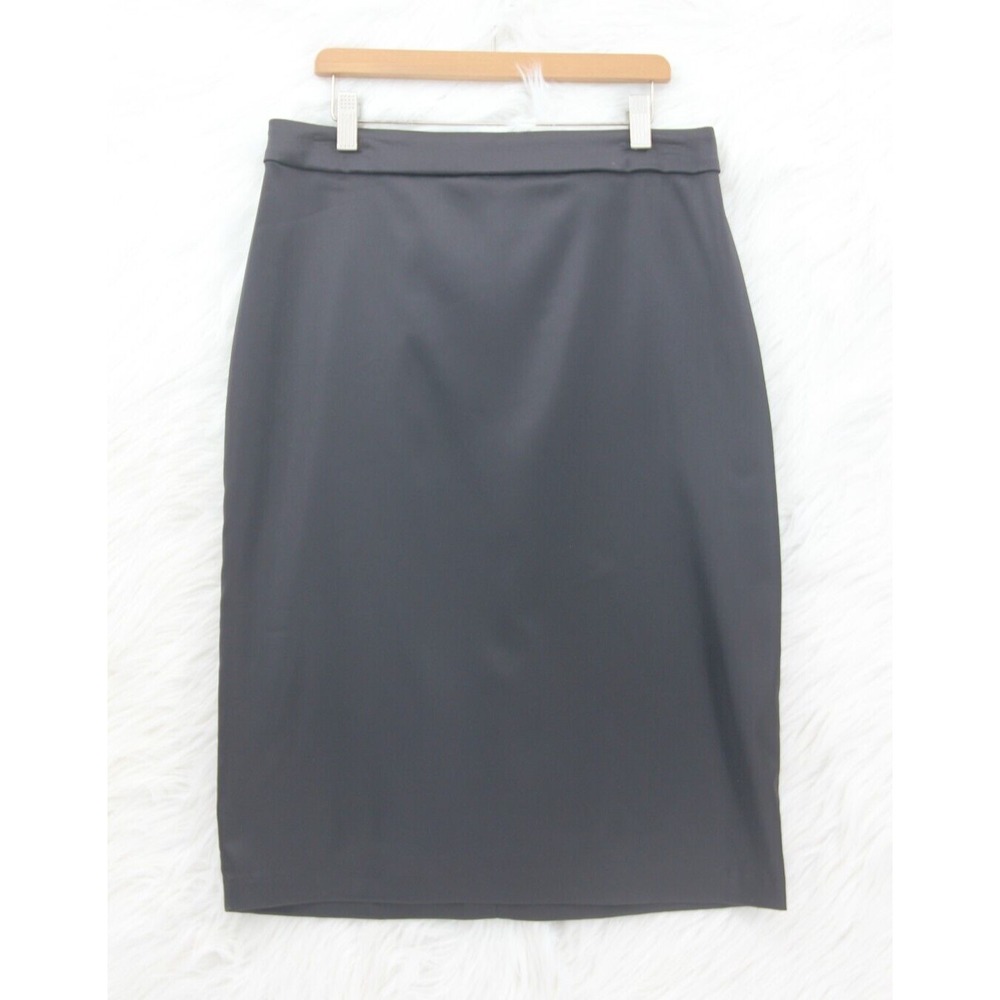 Tadashi Shoji Pencil Skirt Women's 10 Black Knee Length Classic Straight #1126